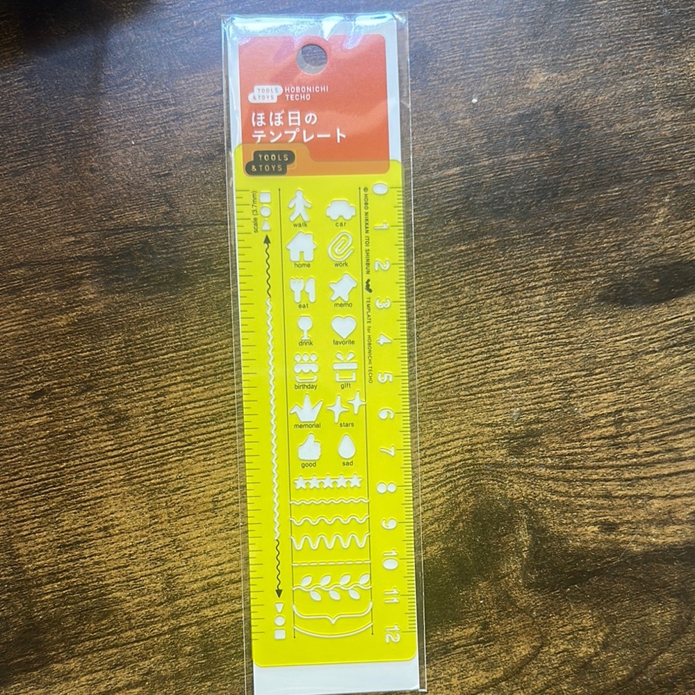 Hobonichi Yellow Stencil Ruler